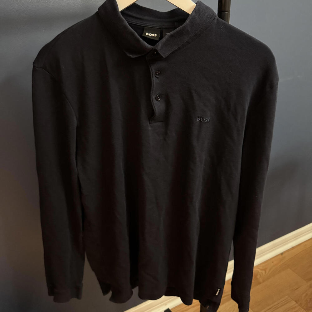 Hugo Boss, Mens Navy Long Sleeve Polo, XL